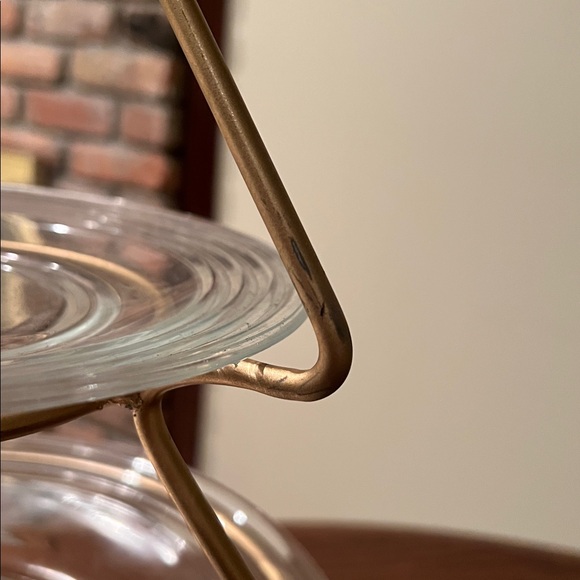 gold Christmas tree 3 tier dessert or appetizer stand ONLY, plates NOT INCLUDED - Picture 6 of 6